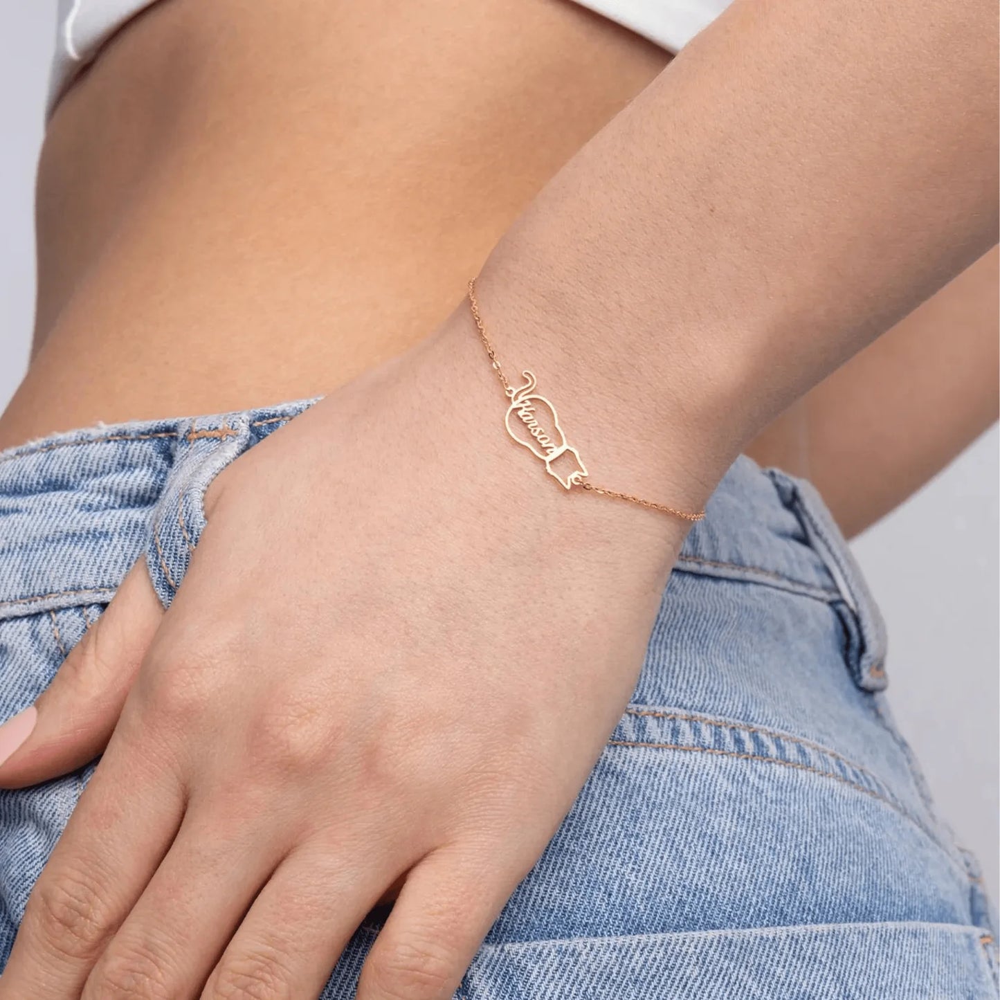 Personalizovaný náramek se jménem kočky