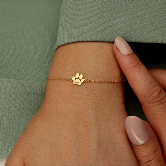 Personalizovaný náramek s tlapkou a jménem