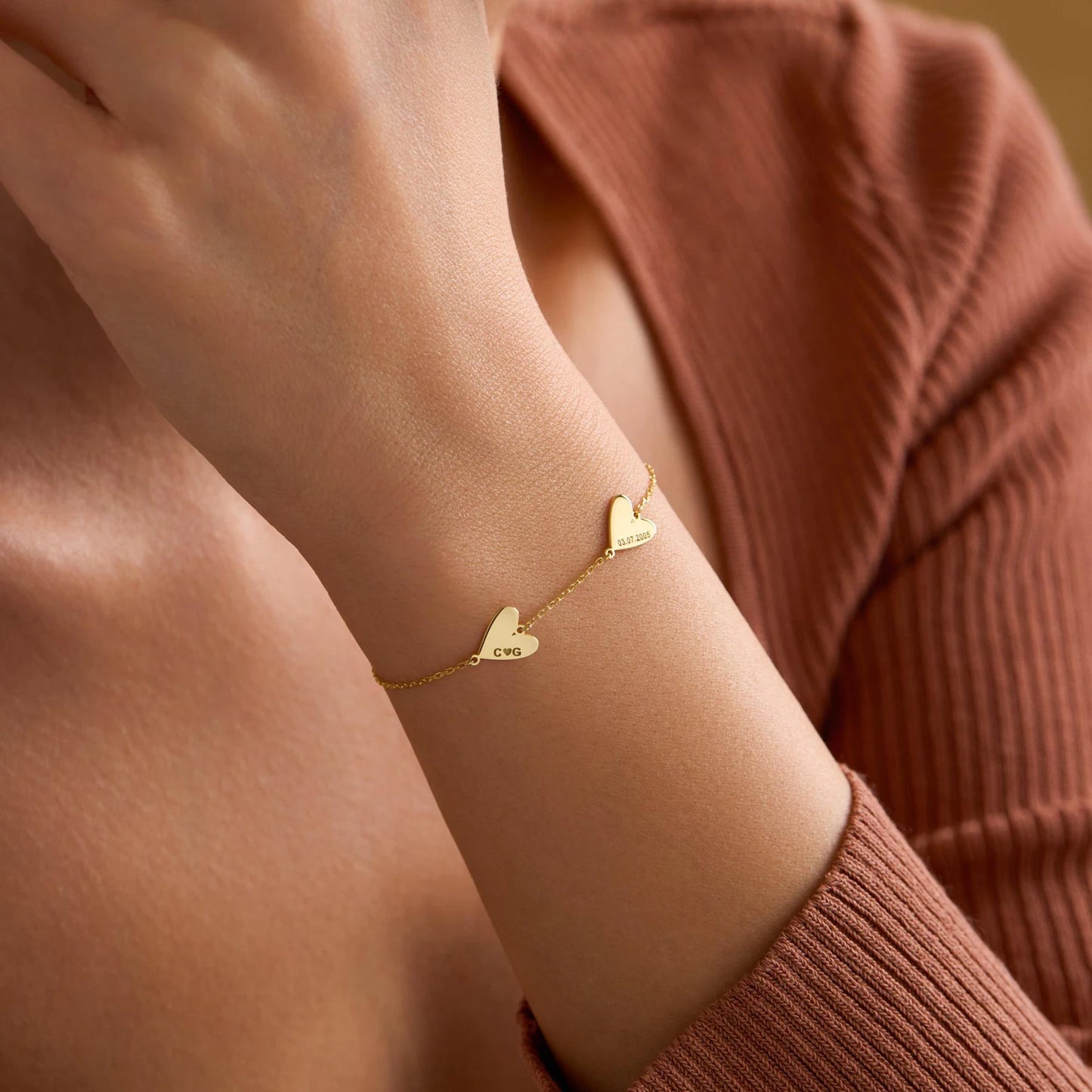 Personalizovaný gravírovaný srdíčkový náramek