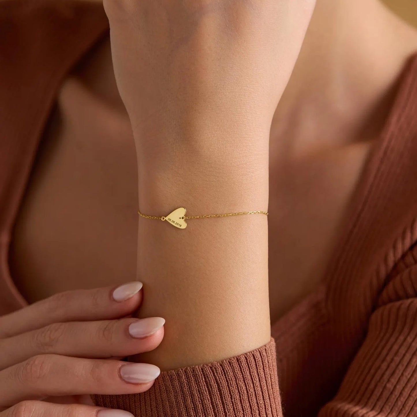 Personalizovaný gravírovaný srdíčkový náramek