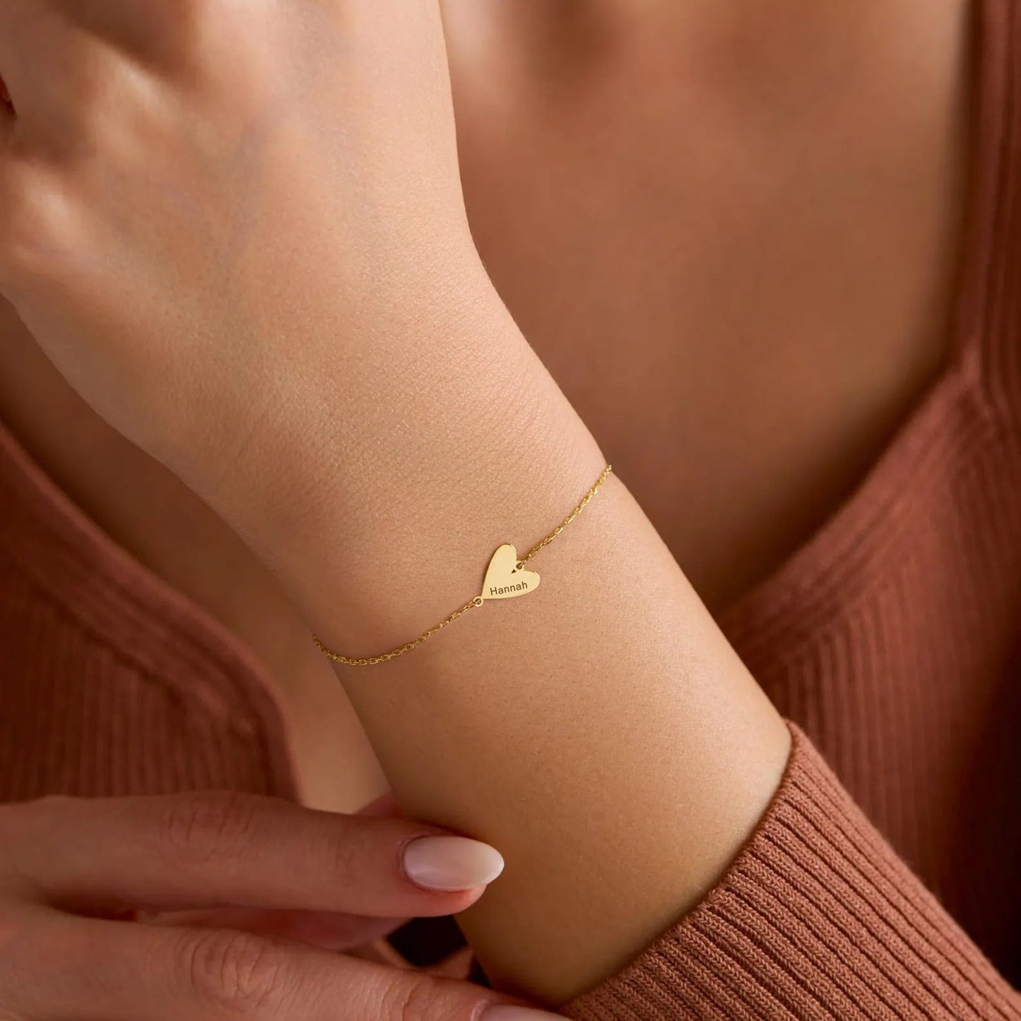 Personalizovaný gravírovaný srdíčkový náramek