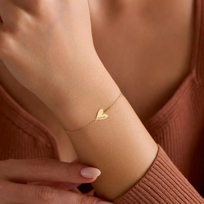 Personalizovaný gravírovaný srdíčkový náramek