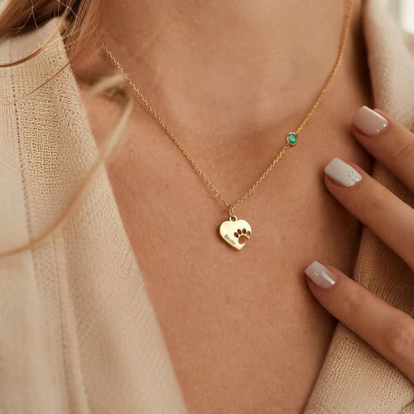 Personalizovaný náhrdelník se srdíčkem a tlapičkou