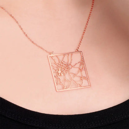 Personalizovaný mapový náhrdelník